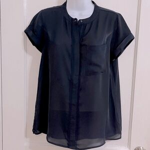 Simply Vera Vera Wang Dark Blue Top Size PM